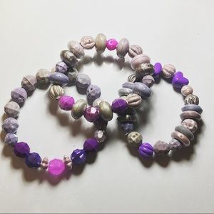 Purple and grey bracelets